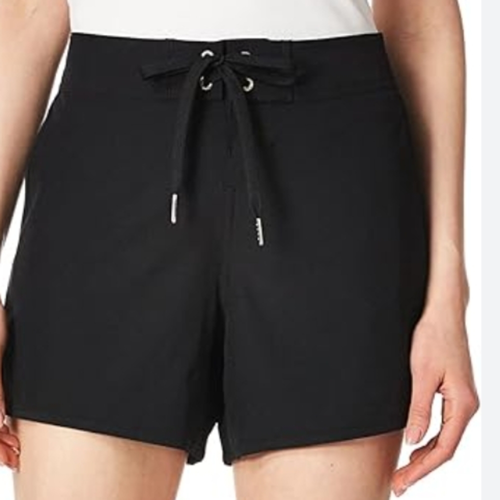 Nautica Black High Waist Shorts with Elasticized Waistband